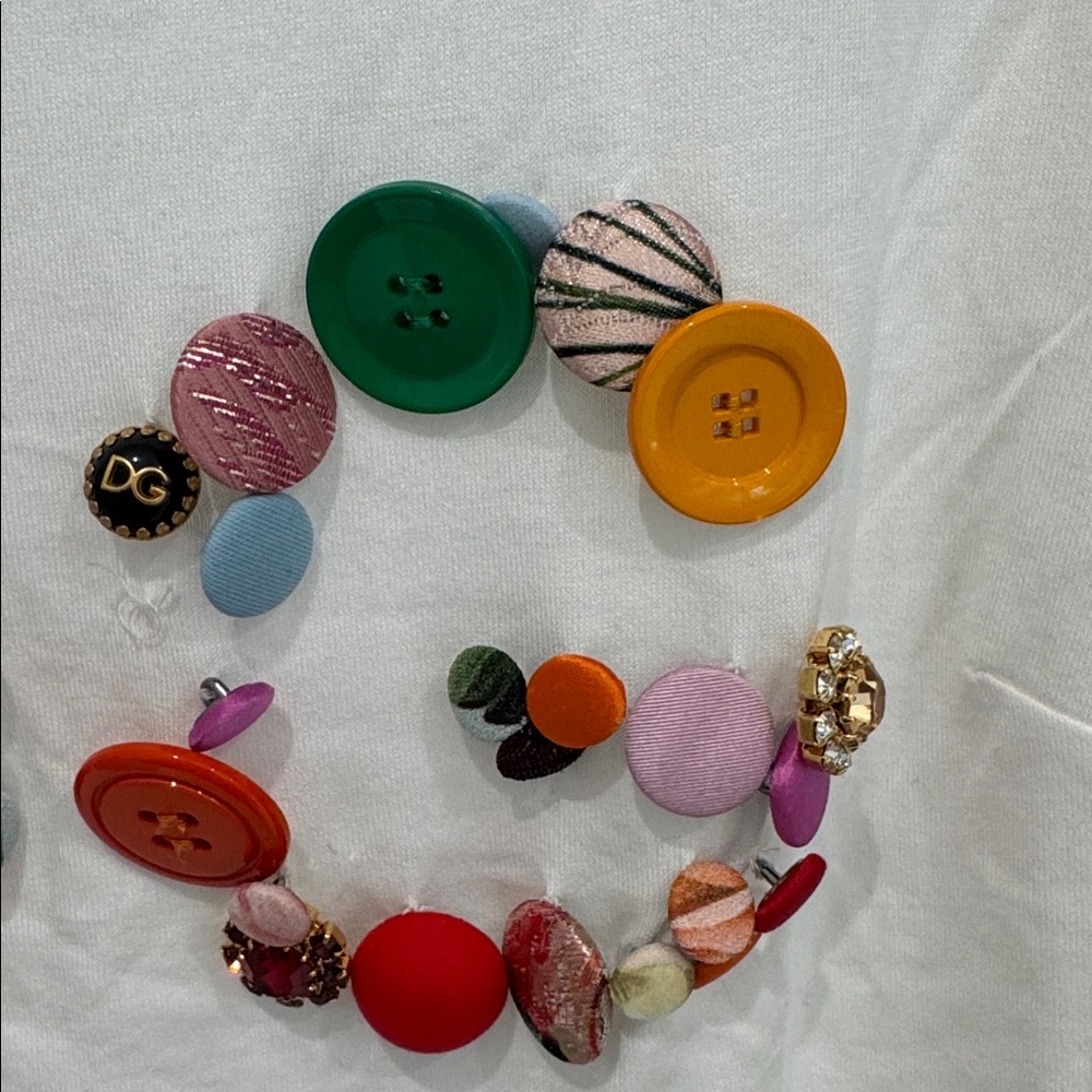 Dolce & Gabbana D&G jewel button Logo Short Sleeve Shirt Tops Women size 36 - Picture 9 of 10